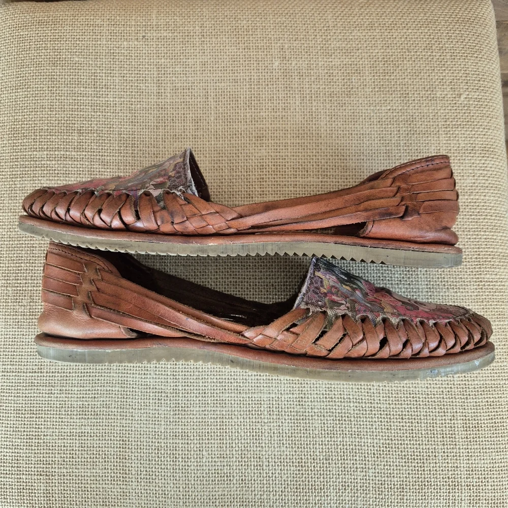 Frida Kahlo Sandals D'Santy Artsy Leather Mexican Huraches Womens 5 MX / 7.5 US